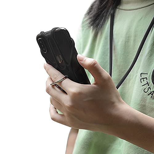 N-O teléfono móvil Lanyard Estuche de Correa para el Cuello del teléfono Celular Correa Case Holder Neckstrap Universal para teléfono Inteligente iPhone Samsung Google LG HTC Huawei 4.7”-6.5” Negro