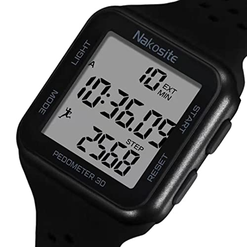 NAKOSITE FIT2433B Reloj Podometro Cuenta Pasos Cronometro Fitness Inteligente Smartwatch sin Conexión sin Aplicaciones sin Telefono para Mujer Hombre Niños. Pulsera Actividad. Negro y Hermosas