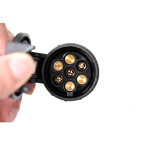 Namvo Cable, adaptador y casquillos – Adaptador de enchufe de 13 a 7 polos, conector de 12 V, acoplamiento de remolque, duradero, impermeable, protege las conexiones hembra.