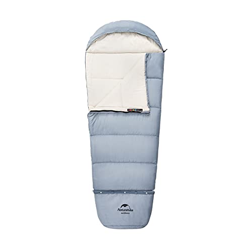 Naturehike Saco de Dormir para Niños Saco de Dormir de Algodón Puro al Aire Libre Se Puede Coser para Extender el Saco de Dormir Saco de Dormir Cálido para Acampar (C300 Azul)