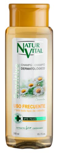 NaturVital Champú Sensitive Uso Frecuente Camomila |Champú Dermoprotector | Sin Parabenos - 300ml