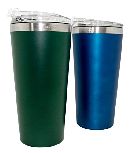 NERTHUS FIH 283 - Taza termo de doble pared 500ml a prueba de fugas Color Azul, Termo café de acero inoxidable de 0,5 litros