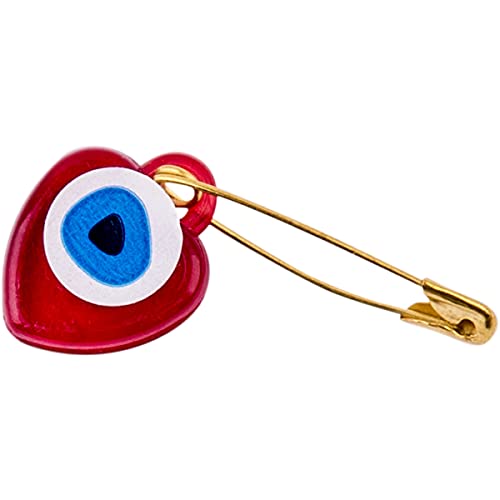 Nev Nazar Boncuk Evil Eye - Imperdibles de la suerte con ojo turco, 100 unidades, color rojo