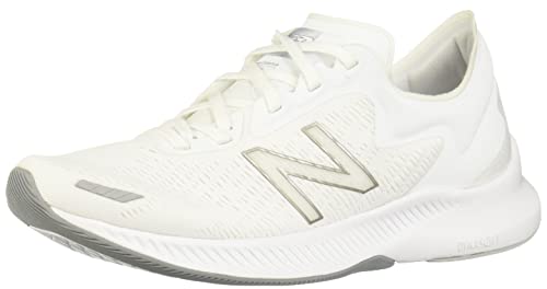 New Balance Men's Dynasoft Pesu V1 Running Shoe, White/Light Cyclone/Silver Metallic, 13