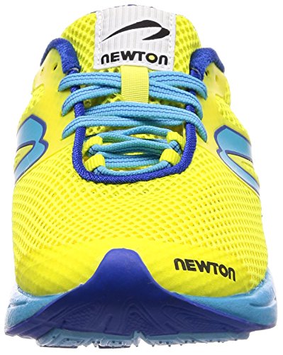 Newton Running Distance Elite, Zapatillas de Running Mujer, Amarillo neón Amarillo Azul 001, 43 EU