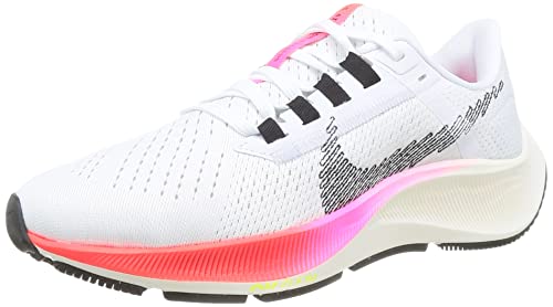 Nike Air Zoom Pegasus 38 T, Zapatillas para Correr Mujer, White/Black-Football Grey-Pink, 39 EU