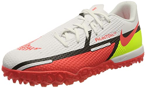 Nike Jr. Phantom GT2 Academy TF, Zapatillas de ftbol, White Bright Crimson Volt, 32 EU