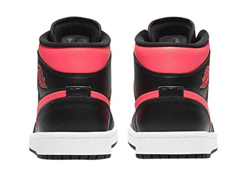 Nike Wmns Air Jordan 1 Mid, Zapatillas de bsquetbol Mujer, Black Siren Red White, 44.5 EU