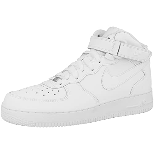 Nike - Zapatillas de baloncesto AIR FORCE 1 MID (GS) , Infantil , Blanco (WHITE), Blanco (WHITE), 38