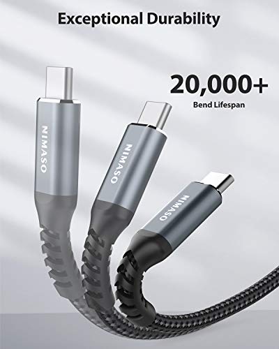 NIMASO Huawei Cable USB C 5A[2 Pack/1M+2M],Cable USB Tipo C Carga Rápida y Sincronización para Huawei P40,P40 Pro,P40 Pro+,P40 Lite,P30 Pro,P30,P20 Lite,P20,Mate 20 Pro,Mate30,Mate20 RS,nova5 Pro