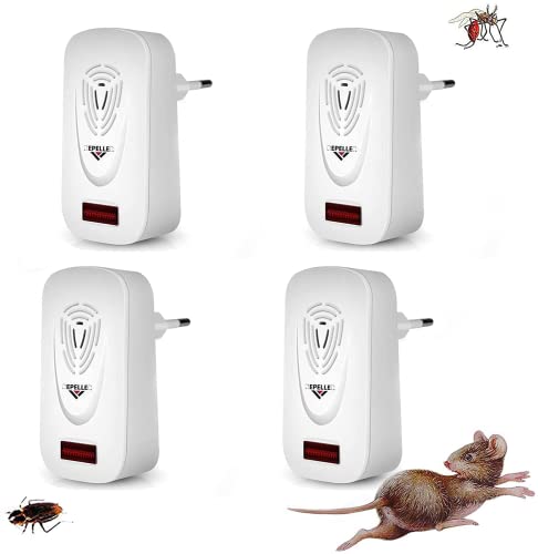 Nitoer Repelente Ultrasónico,anti hormigas,repelente hormigas,Control de Insecto para Moscas, Hormigas, Insectos, cucarachas, roedores(4packs)
