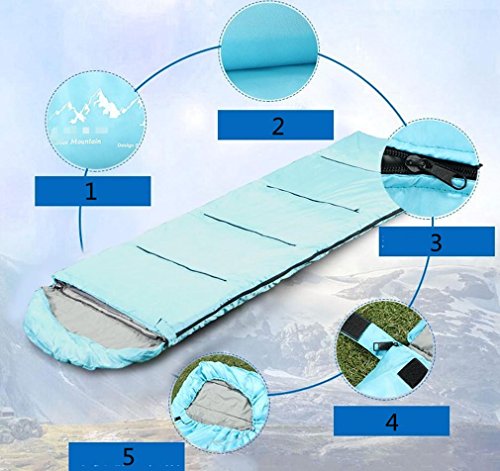 Nola Sang Ultralight Sleeping Bag Portátil Cadena de Montaña Viaje Saco de dormir transpirable para adultos acampar y diversión interior , blue