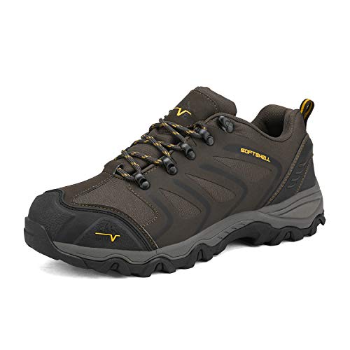 NORTIV 8 Zapatos de Senderismo Hombres Zapatillas Trekking Impermeables Botas Montaña Ligeros al Aire Libre 160448-LOW Negro Marrón Bronceado 42 EU/9 US