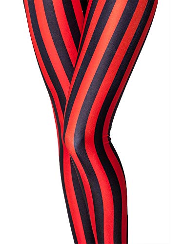 Nuofengkudu Mujer Estampados Leggins Largos Elasticos Talle Alto Lisos Fiesta Mallas Deporte Elegantes Hippie Transpirable Slim Fit Yoga Pantalones (Rojo Raya,Talla única)