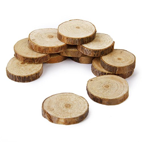 NUOLUX 1,5 a 3 cm de madera para discos Log rodajas DIY métiers boda 100pcs decorativo