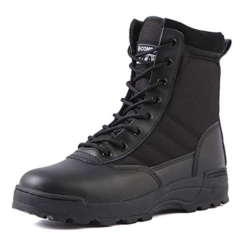 Nvshiyk Hombres Botas de Nieve Zapatos de Alquiler de Altas Caminatas Botas de Invierno universales Hombres Que Caminan vellón para Mantenerse cálido Cómodo Invierno cálido (Color : Black, Size : 42)