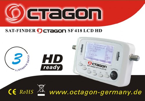 Octagon - Octagon sf 418 hq satfinder hdtv lcd localizador de satélite hd fullhd 3d astra hotbird tu