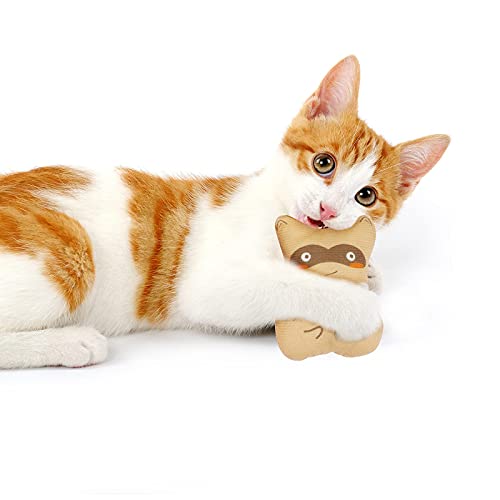 Octhems Juguetes para gatos de interior – 5 piezas de felpa para masticar gatos juguetes de dentición interactivos de gato relleno de hierba gatera juguete suave para mascotas (animal pequeño)