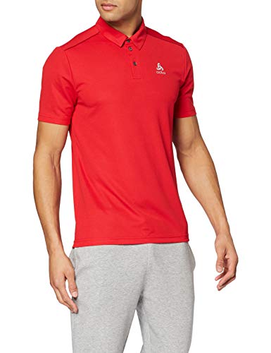Odlo Peter Polo Shirt S/s, Hombre, Multicolor (Chinese Red 30284), Small