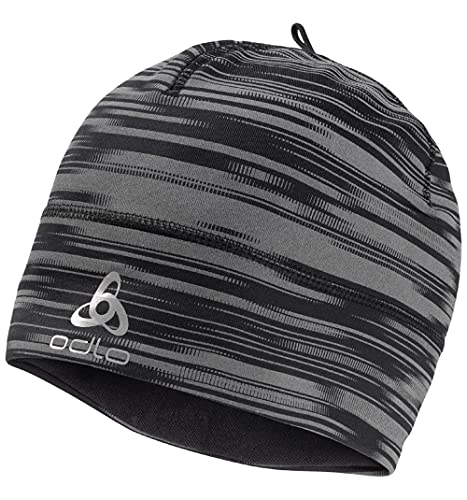 Odlo Polyknit Light Eco Print Hat Boina, Black Reflective (Negro), Talla única Unisex Adulto