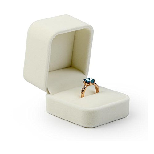 Oirlv Caja de anillo de terciopelo Compromiso / Proponer / Anillo de joyería de boda Estuche de regalo