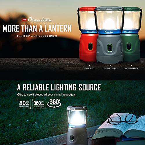 Olight Olantern Luz de Camping Módulo LED de luz blanca y LED llameante Lámpara de Camping Recargable Impermeable para la iluminación Outdoor Activities,rojo
