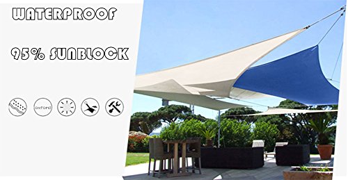 Ommda Toldo Vela Rectangular 95% Protector Solar toldos terraza Impermeables Exterior para Lluvia protección Rayos UV Beige 2x3m