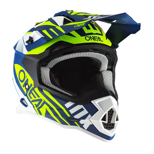 Oneal 2SRS Helmet SPYDE 2.0 Blue/White/Neon Yellow XL (61/62cm) Casco, Adultos Unisex