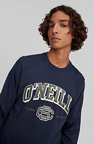 O'NEILL Surf State Longsleeve T-Shirt Langarmshirt Mit Collegeprint Camiseta, Hombre, 5056 Ink Blue, L