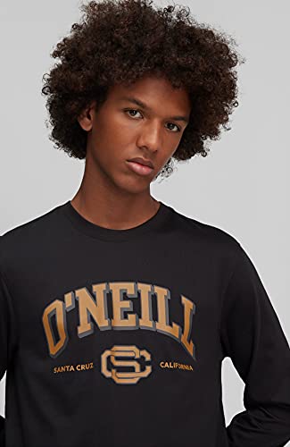 O'NEILL Surf State Longsleeve T-Shirt Langarmshirt mit Collegeprint Camiseta, Negro, Extra-Large para Hombre