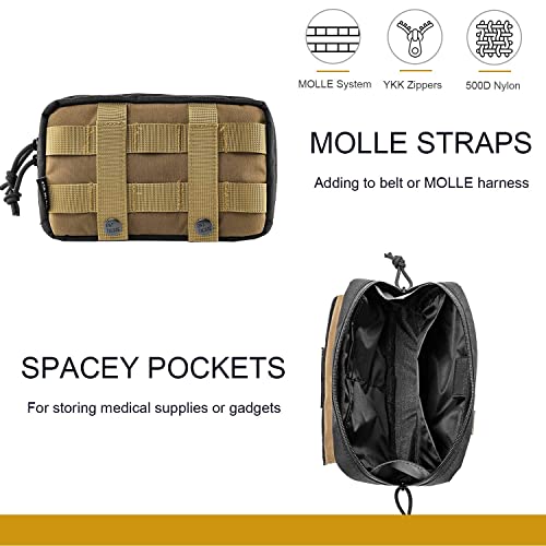OneTigris Bolsa de herramientas horizontal Molle EDC Pouch práctica con bolsillo para móvil y tiras para nombre, embalaje reutilizable