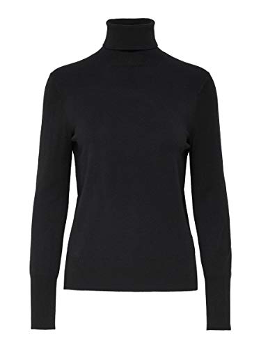 Only Onlvenice L/s Rollneck Pullover Knt Noos Camiseta Cuello Alto, Negro (Black Black), Medium para Mujer
