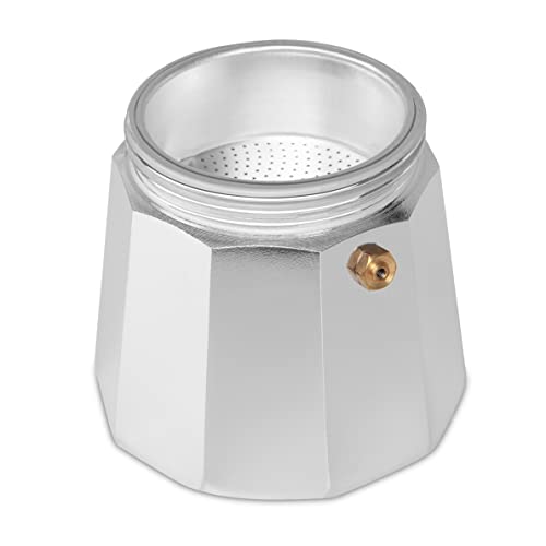 Orbegozo KF 600 - Cafetera italiana de aluminio, 6 tazas de capacidad (280 ml), mango ergonómico, tapón de seguridad, filtro desmontable