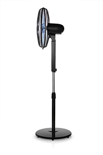 Orbegozo SF 0244 - Ventilador de pie, mando a distancia, silencioso, 5 aspas, apagado programable hasta 7.5 h, 3 velocidades, color negro