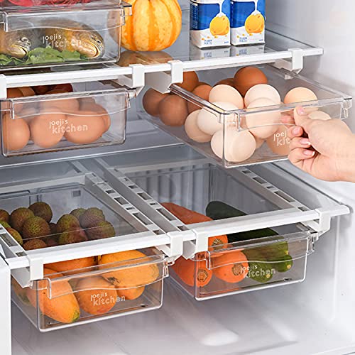Organizador nevera retráctil, organizador frigorifico de diseño inteligente, congelador cajones de frigorífico con asa para un fácil acceso