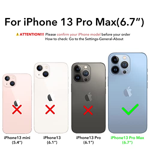 ORNARTO Funda Silicone Case Compatible con iPhone 13 Pro MAX, Protección de Cuerpo Completo,Carcasa de Silicona Líquida Suave Antichoque Case para iPhone 13 Pro MAX (2021) 6,7-Azul Alpino
