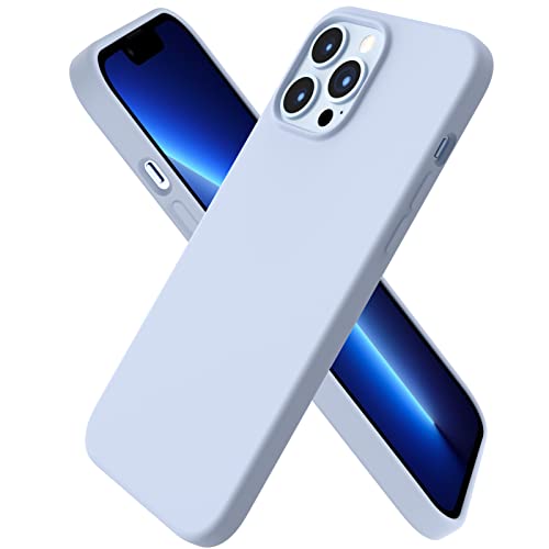 ORNARTO Funda Silicone Case Compatible con iPhone 13 Pro MAX, Protección de Cuerpo Completo,Carcasa de Silicona Líquida Suave Antichoque Case para iPhone 13 Pro MAX (2021) 6,7-Azul Alpino