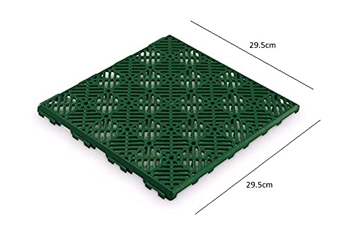 Pack 12 losetas plastico antihumedades para Suelos autoventiladas 30X30x1.5cm (Verde)