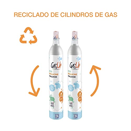 Pack 2 Cilindro CO2, 60 lt. GasUp. Recargable en la plataforma SCYSE. (Compatible con gasificadoras GasUp, Philips, Sodastream)