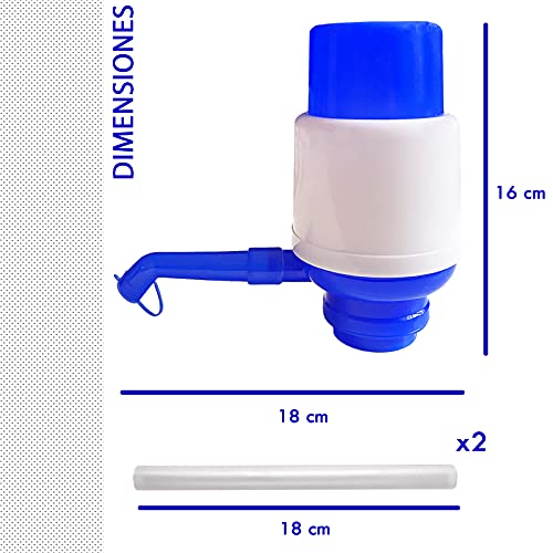 Pack 2 dispensador de agua para garrafas.Grifo compatible con botellas y garrafas de 2,5/5 y 8 litros.Bomba manual con adaptador universal para la mayoria de tipos de botella y garrafa.