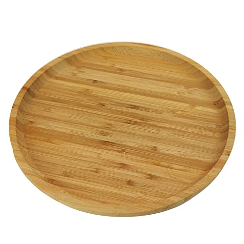 PAMBOO DISHES Juego de 4 platos de bambú reutilizables, 25 cm de diámetro, vajilla de bambú sostenible, vajilla de camping respetuosa con el medio ambiente, platos de camping