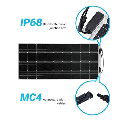Panel Solar Flex 150w Monocrystalline 12v Placa Solar Flexible EFTE 150w Ideal para Autocaravana,Caravana y Barco