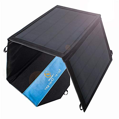 panel solar portatil 21W Cargador solar plegable de 2 puertos USB Panel solar portátil impermeable para teléfonos móviles, tabletas y otros dispositivos digitales