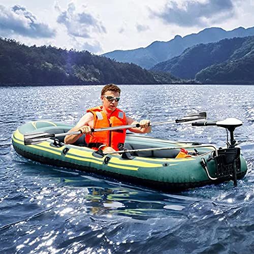 PaNt Kayak Hinchable,2 Airbag 4 Cámara Aire Independiente Grueso Resistente al Desgaste Transporte 3-4 Personas Bote de Pesca Portátil Bomba de Aire Camuflaje Kayak 2 Pares de Paletas Cuerda