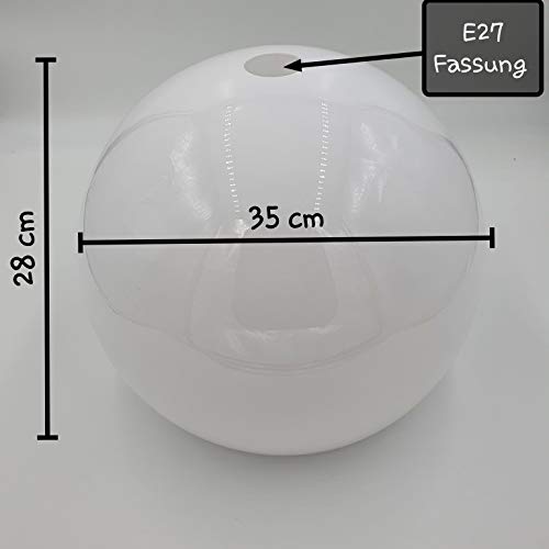 Pantalla de lámpara retro de plástico moderno en forma de bola, 35 y 28, color blanco ópalo – Globe forma de bola, lámpara de repuesto E27