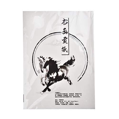 Papel tradicional para caligrafía china/japonesa, blanco, 30 paginas, 36cm x 26cm, approx A4, Art. PP-01 Z53108