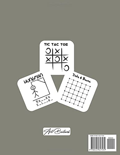 Paper & Pencil Games: Paper & Pencil Games 2 Player Activity Book | Dots and Boxes | Tic-Tac-Toe, Noughts And Crosses (X and O) |Hangman | Fun Activities for Family Time