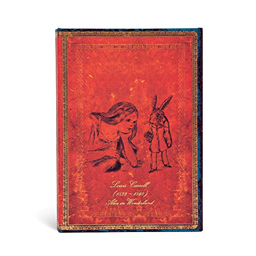 Paperblanks Cuadernos de Tapa Dura Lewis Carroll, Alicia en el País de las Maravillas | Liso. | Midi (130 × 180 mm) (Embellished Manuscripts Collec) (Embellished Manuscripts Collection)