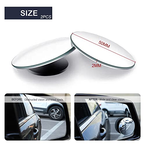 Paquete de 2 espejos de punto ciego para autos Impermeable 360 ° Giratorio Oscilación Ajustable HD Convexo Espejo retrovisor para autos universales Espejo convexo Maximizar