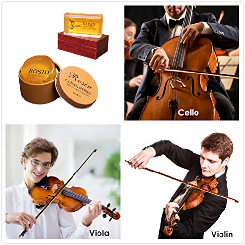 Paquete de 2 Resina Violin, Fansjoy Colofonia Natural con Estuche, para Violín, Viola y Violonchelo Arcos